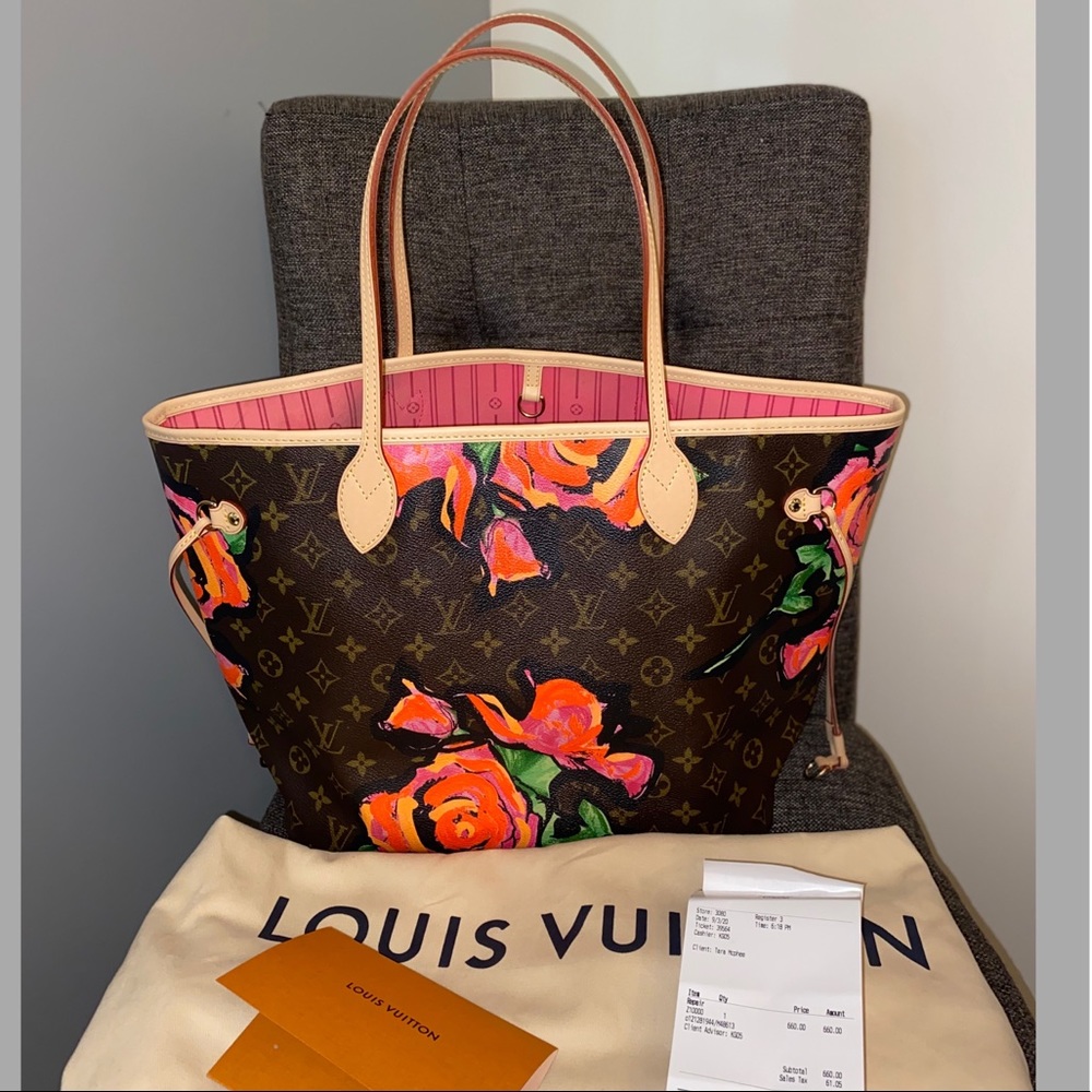 🎈SOLD🎈Louis Vuitton Roses Neverfull MM - Picture 1 of 16
